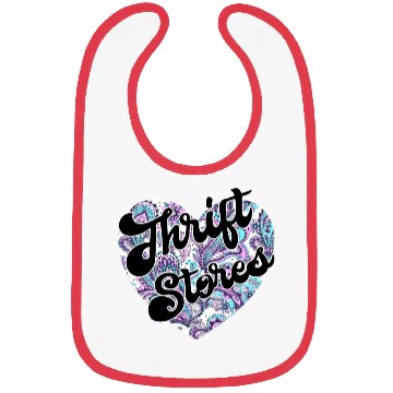 Discover Thrift Stores paisley heart Bibs