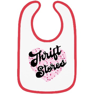 Discover Thrift Stores pink floral heart Bibs