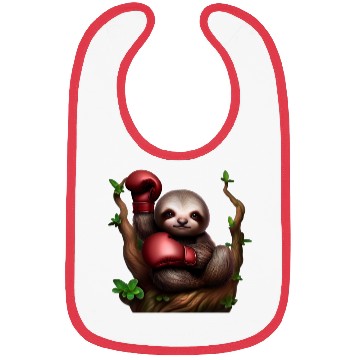 Discover Boxing sloth on tree Bibs