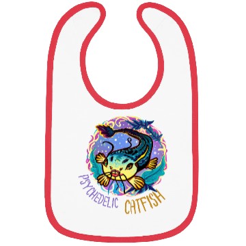 Discover Psychedelic Catfish Artwork Bibs