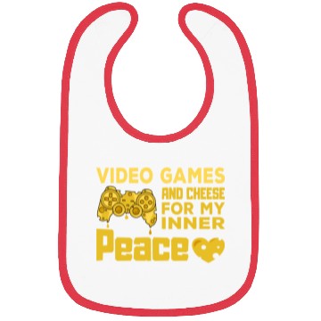 Discover Video Games Gaming Cheese Love Gift Bibs