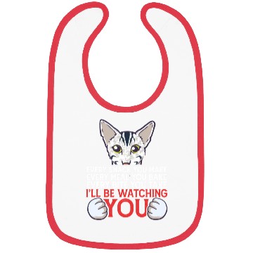 Discover I'Ll Be Watching You Oriental Cat Owner Bibs