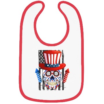 Discover Independence Day Firecracker Skull USA Party Bibs