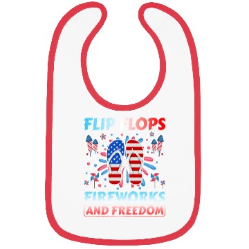 Discover Flip Flops Fireworks and freedom Bibs