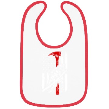 Discover Firefighter Red Axe Distressed Fire American Bibs