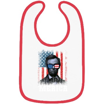 Discover Merica Lincoln Independence Day Party 4th July Bibs