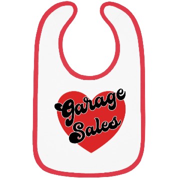 Discover Garage Sales red heart Bibs