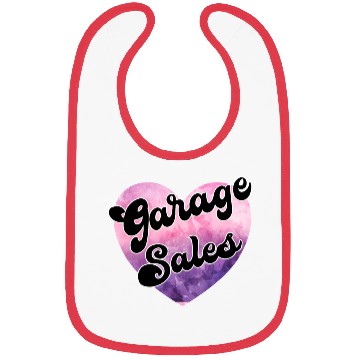 Discover Garage Sales purple pink watercolor heart Bibs