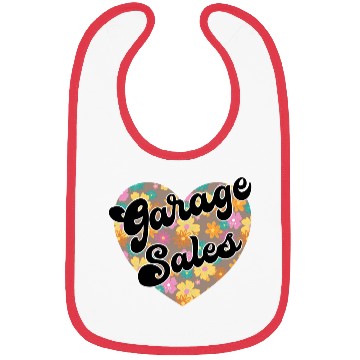 Discover Garage Sales brown floral heart Bibs