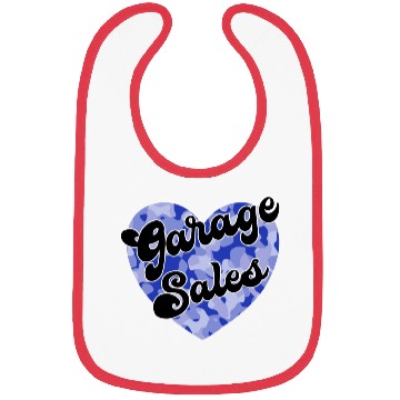 Discover Garage Sales blue camo heart Bibs