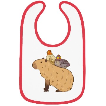 Discover Adorable Capybara With Chicken Friends Bibs