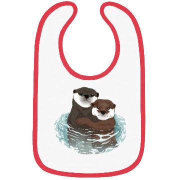 Discover Otters Swimming Summer Bibs