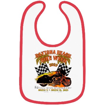 Discover Daytona Beach Bike Week 2023 Checkered Flag Front Bibs