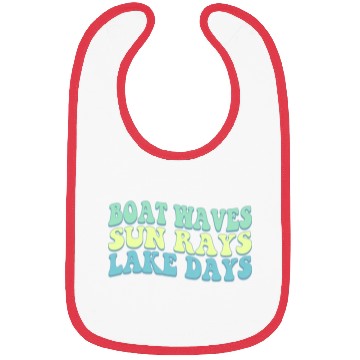 Discover Boat Wave Sun Rays Lake Days Summer Beach Blue Bibs