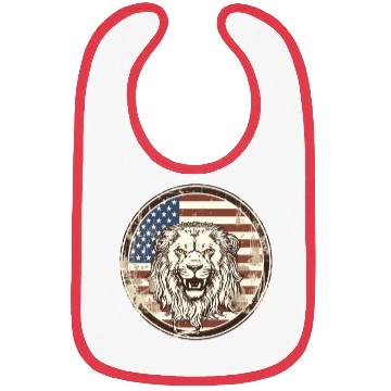 Discover Lion and american Flag Bibs