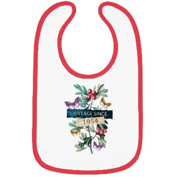 Discover Since 1954 Flower Butterfly 69Th Bibs
