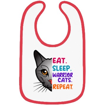 Discover Eat Sleep Cat Warrior Repeat Cat Warrior Love Cats Bibs