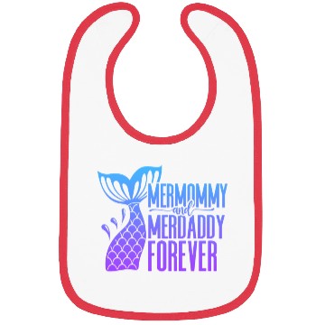Discover Mermommy and Merdaddy Forever Fantasy Fish Tail Bibs