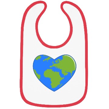 Discover Earth Day World Map as Love Heart Bibs