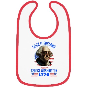 Discover George Washington 1776 Suck it England USA Bibs
