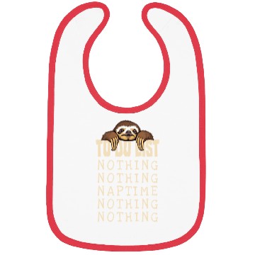 Discover Funny Lazy Sloth Nothing To Do List Daily Nap Bibs