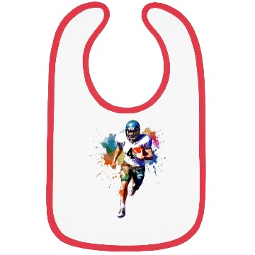 Discover Watercolor Style Football Player Art Bibs