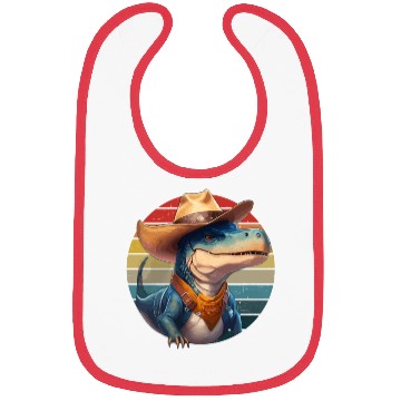Discover Cowboy Saurus Dinosaur T-Rex Western Lover Bibs