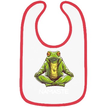 Discover Yoga Meditation Namaste Frog Bibs