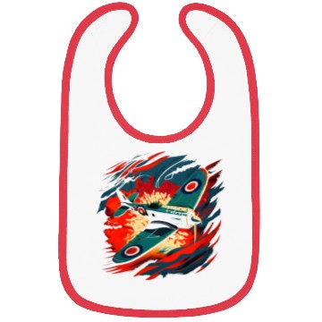 Discover Spitfire Airplane Vintage Pilot Aviator Military Bibs