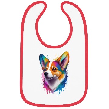 Discover Colourful rainbow realistic Welsh Corgi dog Bibs