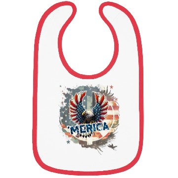 Discover 4th july Eagle Bibs