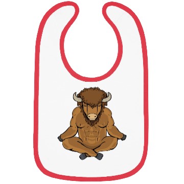 Discover Meditating Buffalo Yoga Lover Men Bison Gift Bibs