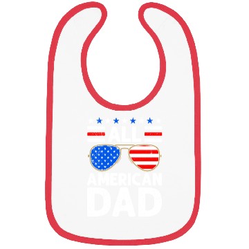 Discover All American Dad Independence Day USA Party Bibs