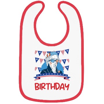 Discover Its my Birthday Independence Day George Washington Bibs