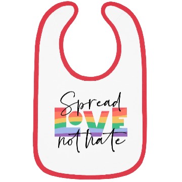 Discover spread love not hate; gay pride; gay; pride month; Bibs