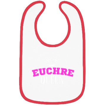 Discover Euchre Card Game Queen Mom Gift Aunt Hearts Bibs