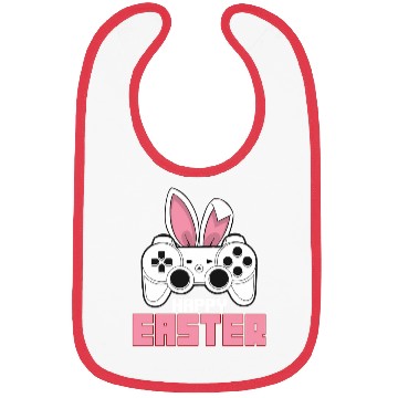 Discover Video Game Bunny Controller Happy Easter Gamer Bibs