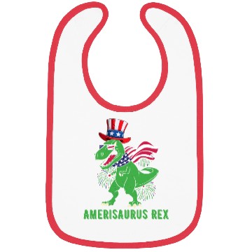 Discover Amerisaurus Rex USA Party Independence Day Bibs