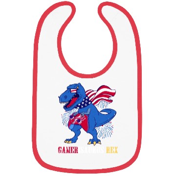 Discover Amerisaurus Rex Independence Day USA Party Bibs