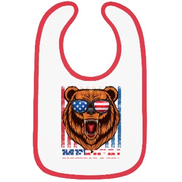 Discover Merica Independence Day American Bear USA Party Bibs
