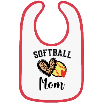 Discover Softball Mom Leopard He Bibs