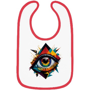 Discover 2d art colorfull eye triangle Bibs