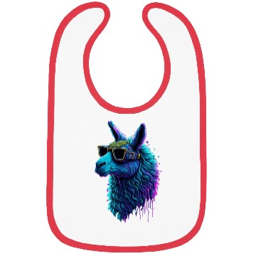 Discover Neon Alpaca with Glasses Bibs