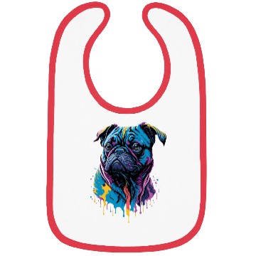 Discover Neon Pug Dog Bibs