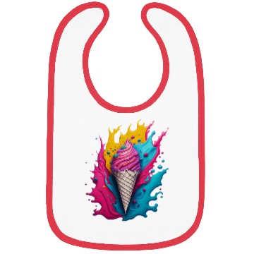 Discover Neon Ice Cream Splash Bibs