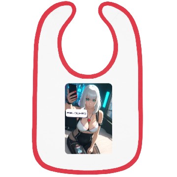Discover Cyberpunk Waifu Influencer Design 1 Bibs