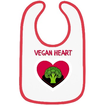 Discover Vegan heart, broccoli heart Bibs