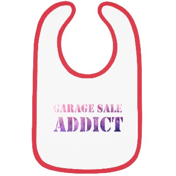 Discover Garage Sale Addict pink purple watercolor Bibs
