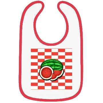 Discover Watermelon on Watermelon Pink Background Bibs