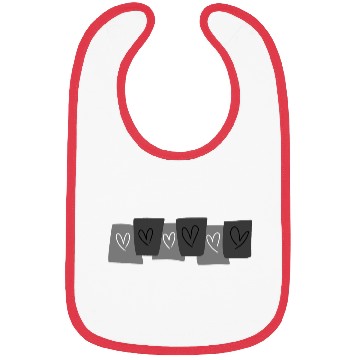 Discover Heart doodle on black card Bibs